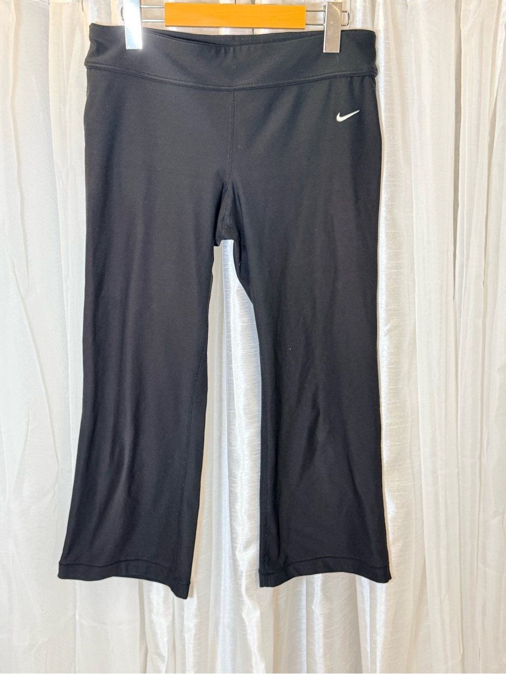 Nike Black Kids Athletic Leggings with White Swoosh